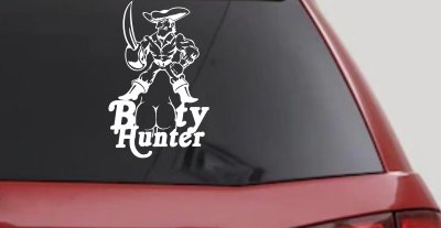 Pirate Booty Hunter Car Truck Window Vinyl Decal Sticker Funny Auto Graphic
