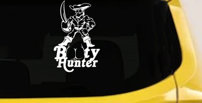 Pirate Booty Hunter Car Truck Window Vinyl Decal Sticker Funny Auto Graphic