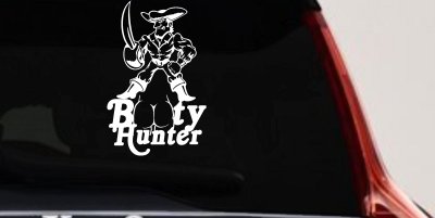 Pirate Booty Hunter Car Truck Window Vinyl Decal Sticker Funny Auto Graphic