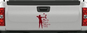 Girls Bow Hunt Too Bowhunter Hunting Car or Truck Window Decal Sticker (Burgundy)