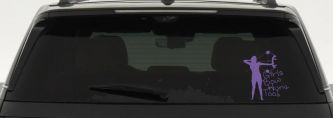 Girls Bow Hunt Too Decal Sticker Female Hunter Vinyl for Car Truck Window (Purple)