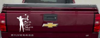 Girls Bow Hunt Too Bowhunter Hunting Car or Truck Window Decal Sticker (White)