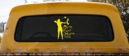 Girls Bow Hunt Too Bowhunter Hunting Car or Truck Window Decal Sticker (Yellow)