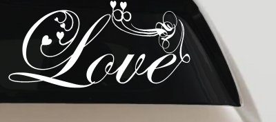 Love Swirl Hearts Car Truck Window Decal Sticker
