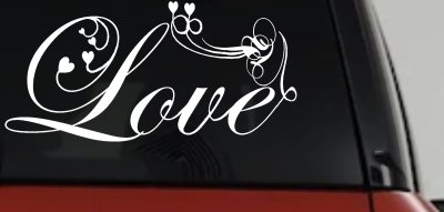Love Swirl Hearts Car Truck Window Decal Sticker
