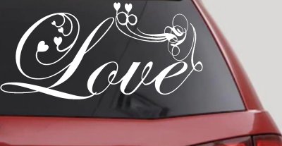Love Swirl Hearts Car Truck Window Decal Sticker