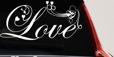 Love Swirl Hearts Car Truck Window Decal Sticker