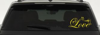 Love Swirl With Hearts Car or Truck Window Decal Sticker (Yellow)