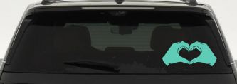 Heart Hands Car Truck Window Decal Sticker Love Vinyl (Mint)