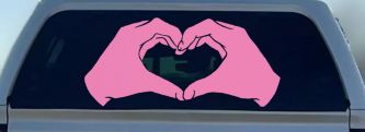 Heart Hands Car Truck Window Decal Sticker Love Vinyl (Pink)
