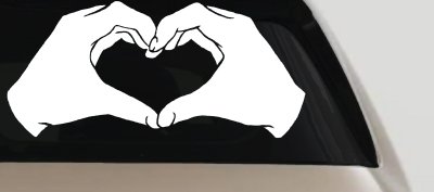 Heart Hands Car Truck Window Decal Sticker Love Vinyl