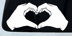 Hands In Shape Of Heart Love Car or Truck Window Decal Sticker