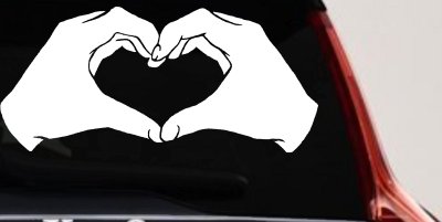Heart Hands Car Truck Window Decal Sticker Love Vinyl