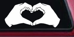 Hands In Shape Of Heart Love Car or Truck Window Decal Sticker