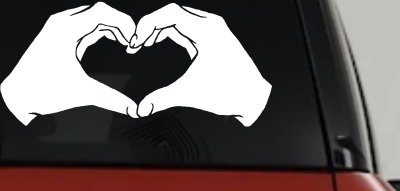 Heart Hands Car Truck Window Decal Sticker Love Vinyl