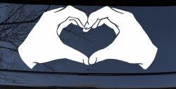Hands In Shape Of Heart Love Car or Truck Window Decal Sticker