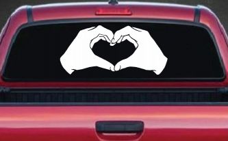 Hands In Shape Of Heart Love Car or Truck Window Decal Sticker