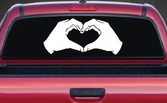 Hands In Shape Of Heart Love Car or Truck Window Decal Sticker