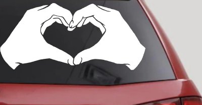 Heart Hands Car Truck Window Decal Sticker Love Vinyl