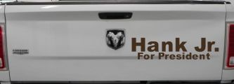 Hank Jr For President Country Car or Truck Window Decal Sticker (Brown)
