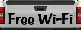 Free Wi-Fi Store Window Lettering Business Car or Truck Window Decal Sticker (Black)