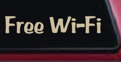 Free Wi-Fi Store Window Lettering Business Car or Truck Window Decal Sticker (Desert Sand)