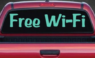 Free Wi-Fi Store Window Lettering Business Car or Truck Window Decal Sticker (Mint)