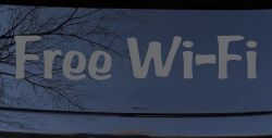 Free Wi-Fi Store Window Lettering Business Car or Truck Window Decal Sticker (Silver)