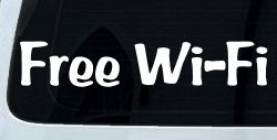 Free Wi-Fi Store Window Lettering Business Car or Truck Window Decal Sticker