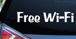 Free Wi-Fi Store Window Lettering Business Car or Truck Window Decal Sticker