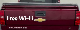 Free Wi-Fi Store Window Lettering Business Car or Truck Window Decal Sticker (White)