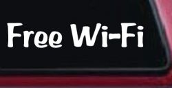 Free Wi-Fi Store Window Lettering Business Car or Truck Window Decal Sticker