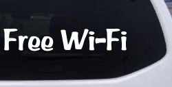 Free Wi-Fi Store Window Lettering Business Car or Truck Window Decal Sticker