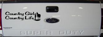 Country Girl Country Life With Horse Car or Truck Window Decal Sticker (Black)