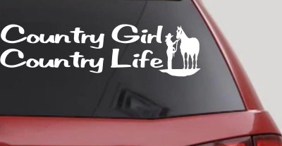 Country Girl Decal Sticker for Car Truck Window Horse Farm Life