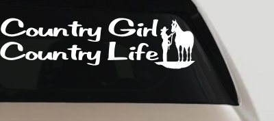 Country Girl Decal Sticker for Car Truck Window Horse Farm Life