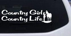Country Girl Country Life With Horse Car or Truck Window Decal Sticker