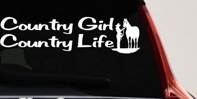 Country Girl Decal Sticker for Car Truck Window Horse Farm Life