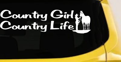Country Girl Decal Sticker for Car Truck Window Horse Farm Life