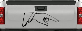 Pointing Hand Business Window Decal Sticker Car Truck Vinyl Sign (Black)