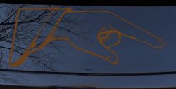 Pointing Hand Business Window Lettering Sign Car or Truck Window Decal Sticker (Copper)