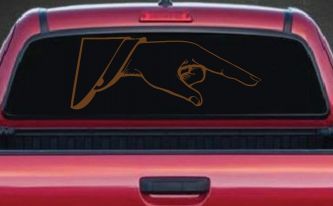Pointing Hand Business Window Lettering Sign Car or Truck Window Decal Sticker (Copper)