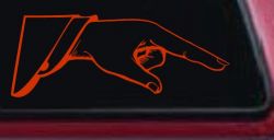 Pointing Hand Business Window Decal Sticker Car Truck Vinyl Sign (Orange Red)