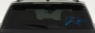 Pointing Hand Business Window Lettering Sign Car or Truck Window Decal Sticker (Sky Blue)