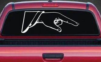 Pointing Hand Business Window Lettering Sign Car or Truck Window Decal Sticker