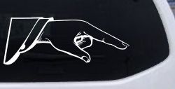 Pointing Hand Business Window Lettering Sign Car or Truck Window Decal Sticker