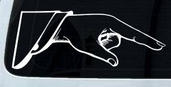 Pointing Hand Business Window Lettering Sign Car or Truck Window Decal Sticker