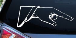 Pointing Hand Business Window Lettering Sign Car or Truck Window Decal Sticker