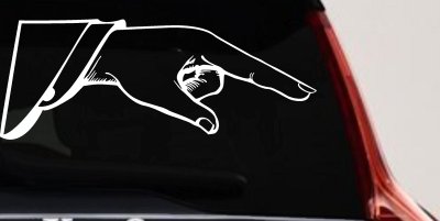Pointing Hand Business Window Decal Sticker Car Truck Vinyl Sign