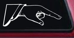 Pointing Hand Business Window Lettering Sign Car or Truck Window Decal Sticker